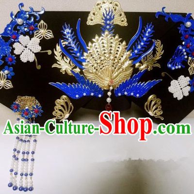 Chinese Ancient Qing Dynasty Headwear Princess Hairpins Traditional Hanfu Palace Hair Accessories for Women