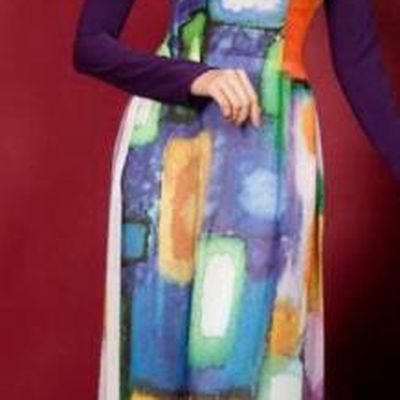 Asian Vietnam Traditional Printing Purple Dress Vietnamese Classical Ao Dai Cheongsam for Women