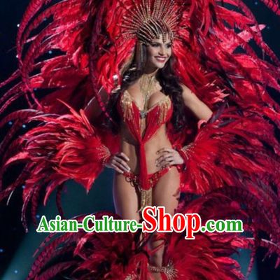 Brazilian Costumes Rio Carnival Costume Samba Dance Wear Feather Stage Costumes Complete Set