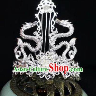 Chinese Ancient Swordsman Dragon Hairdo Crown Hairpins Traditional Hanfu Hair Accessories for Men