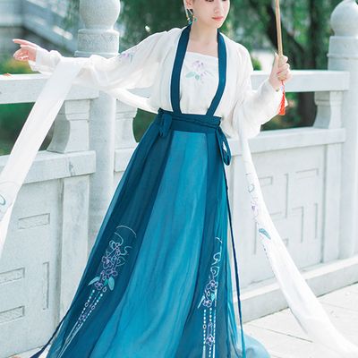 Chinese Traditional Nobility Lady Hanfu Dress Ancient Tang Dynasty Embroidered Historical Costume for Women