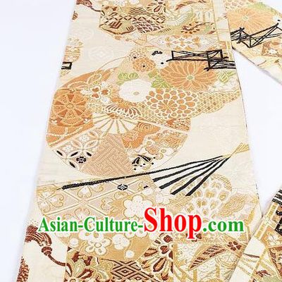 Japanese Traditional Kimono Chrysanthemum Pattern Belt Asian Japan National Yukata Brocade Waistband for Women