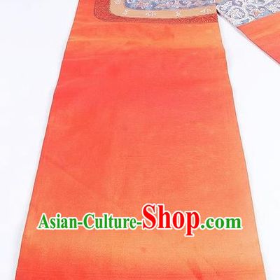 Japanese Traditional Kimono Classical Pattern Rosy Belt Asian Japan National Yukata Brocade Waistband for Women