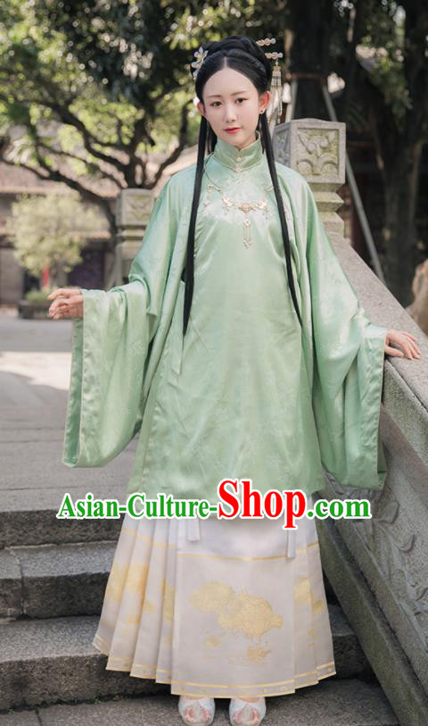 Asian Chinese Ming Dynasty Imperial Consort Replica Costume Traditional Ancient Palace Green Hanfu Dress for Women Asian Chinese Ming Dynasty Imperial Consort Replica Costume Traditional Ancient Palace Green Hanfu Dress for Women