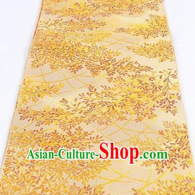 Japanese Traditional Kimono Classical Pattern Golden Brocade Belt Asian Japan National Yukata Waistband for Women