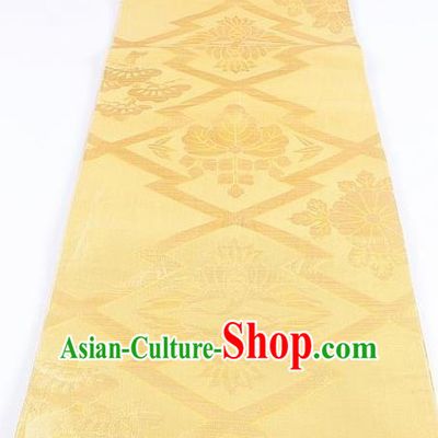 Japanese Traditional Kimono Classical Lotus Pattern Golden Brocade Belt Asian Japan National Yukata Waistband for Women