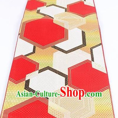 Japanese Traditional Kimono Classical Tortoiseshell Pattern Brocade Belt Asian Japan National Yukata Waistband for Women