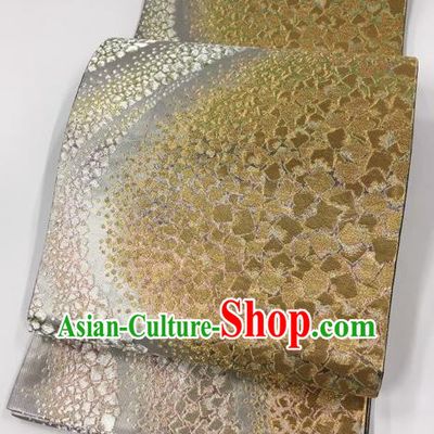Japanese Kimono Classical Pattern Golden Brocade Belt Asian Japan Traditional National Yukata Waistband for Women