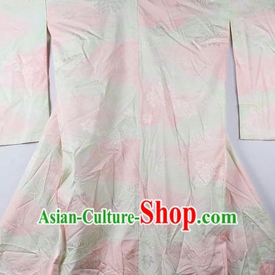 Japanese Traditional Ceremony Costume Printing Chrysanthemum Furisode Kimono Asian Japan National Yukata Dress for Women