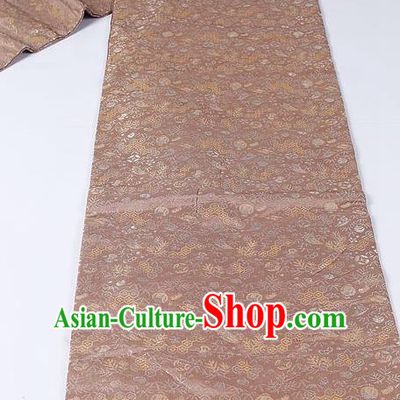 Japanese Kimono Classical Pattern Design Cameo Brown Brocade Belt Asian Japan Traditional National Yukata Waistband for Women