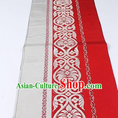 Japanese Kimono Classical Wealth Pattern Design Red Brocade Belt Asian Japan Traditional National Yukata Waistband for Women