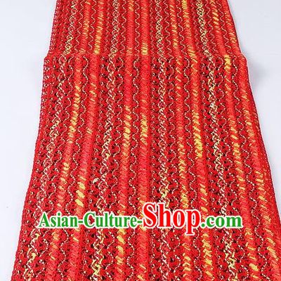 Japanese National Kimono Classical Wheat Pattern Design Red Brocade Belt Asian Japan Traditional Yukata Waistband for Women