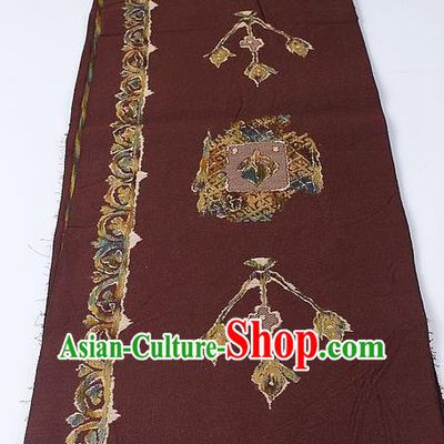 Japanese Kimono Classical Pattern Design Deep Brown Brocade Belt Asian Japan Traditional National Yukata Waistband for Women