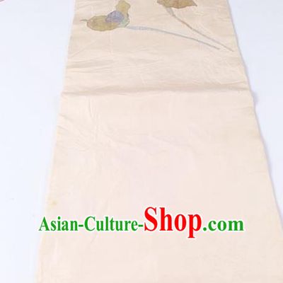 Japanese Kimono Classical Pattern Design White Brocade Belt Asian Japan Traditional National Yukata Waistband for Women