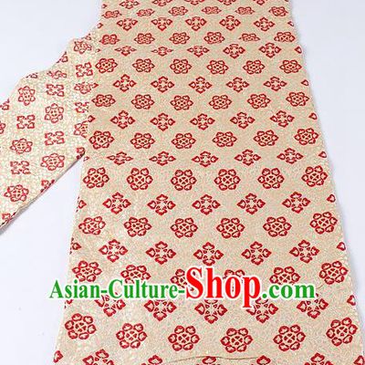 Japanese Ceremony Kimono Classical Pattern Design Light Golden Brocade Belt Asian Japan Traditional Yukata Waistband for Women
