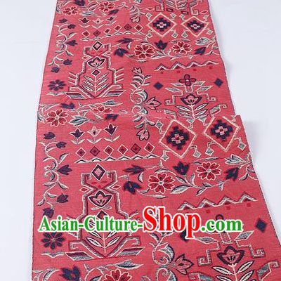 Japanese Ceremony Kimono Classical Pattern Design Peach Pink Brocade Belt Asian Japan Traditional Yukata Waistband for Women