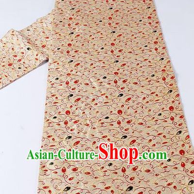 Japanese Ceremony Kimono Classical Pepper Pattern Design Beige Brocade Belt Asian Japan Traditional Yukata Waistband for Women