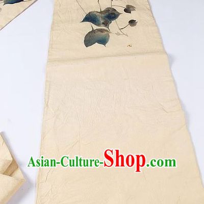 Japanese Kimono Classical Pattern Design Beige Brocade Belt Asian Japan Traditional National Yukata Waistband for Women