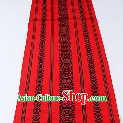 Japanese National Kimono Classical Stripe Pattern Design Red Brocade Belt Asian Japan Traditional Yukata Waistband for Women