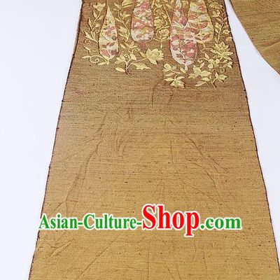 Japanese Kimono Classical Pattern Design Bronze Brocade Belt Asian Japan Traditional National Yukata Waistband for Women