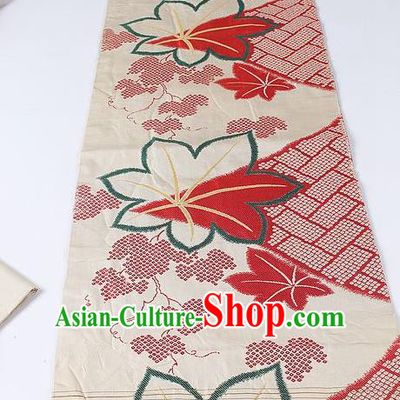 Japanese Kimono Classical Grape Leaf Pattern Design Brocade Belt Asian Japan Traditional National Yukata Waistband for Women