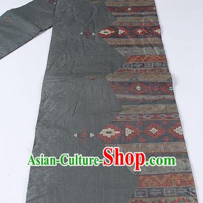 Japanese National Kimono Classical Pattern Design Grey Brocade Belt Asian Japan Traditional Yukata Waistband for Women