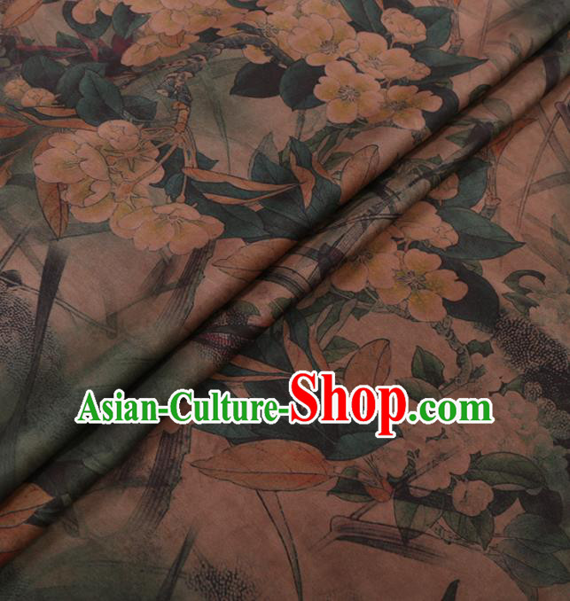 Traditional Chinese Classical Pear Flowers Pattern Design Gambiered Guangdong Gauze Asian Brocade Silk Fabric Traditional Chinese Classical Pear Flowers Pattern Design Gambiered Guangdong Gauze Asian Brocade Silk Fabric