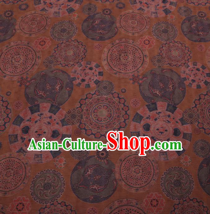 Traditional Chinese Classical Pattern Design Yellow Gambiered Guangdong Gauze Asian Brocade Silk Fabric Traditional Chinese Classical Pattern Design Yellow Gambiered Guangdong Gauze Asian Brocade Silk Fabric