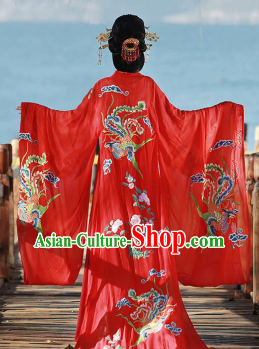 Ancient Chinese Imperial Consort Wedding Red Hanfu Dress Traditional Tang Dynasty Court Embroidered Replica Costume for Women Ancient Chinese Imperial Consort Wedding Red Hanfu Dress Traditional Tang Dynasty Court Embroidered Replica Costume for Women
