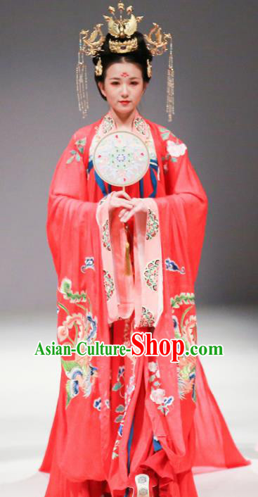 Ancient Chinese Imperial Consort Wedding Red Hanfu Dress Traditional Tang Dynasty Court Embroidered Replica Costume for Women Ancient Chinese Imperial Consort Wedding Red Hanfu Dress Traditional Tang Dynasty Court Embroidered Replica Costume for Women