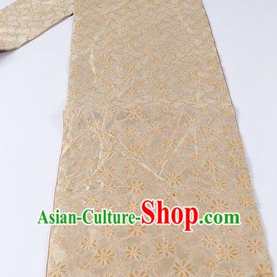 Japanese Ceremony Kimono Classical Twine Pattern Design Light Golden Brocade Belt Asian Japan Traditional Yukata Waistband for Women
