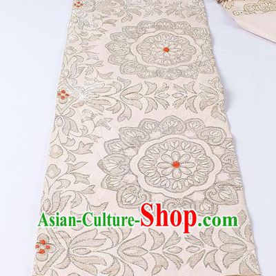 Japanese Ceremony Kimono Classical Flowers Pattern White Belt Asian Japan Traditional Yukata Waistband for Women