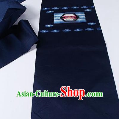 Japanese Ceremony Kimono Classical Pattern Navy Belt Asian Japan Traditional Yukata Waistband for Women