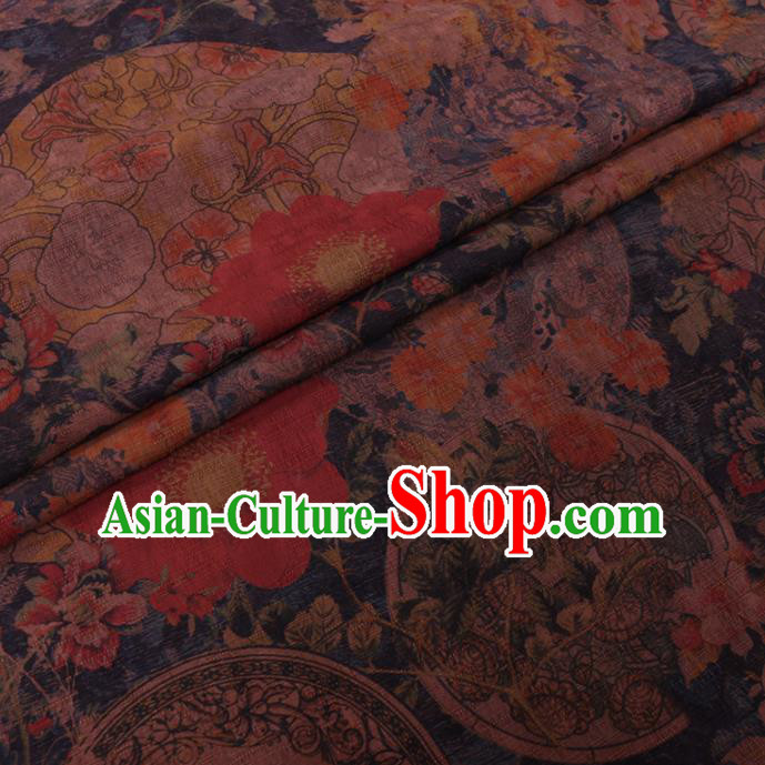 Traditional Chinese Classical Flowers Pattern Design Gambiered Guangdong Gauze Asian Brocade Silk Fabric Traditional Chinese Classical Flowers Pattern Design Gambiered Guangdong Gauze Asian Brocade Silk Fabric