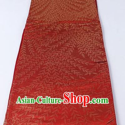 Japanese Kimono Accessories Classical Wicker Pattern Red Belt Asian Japan Traditional Ceremony Yukata Waistband for Women