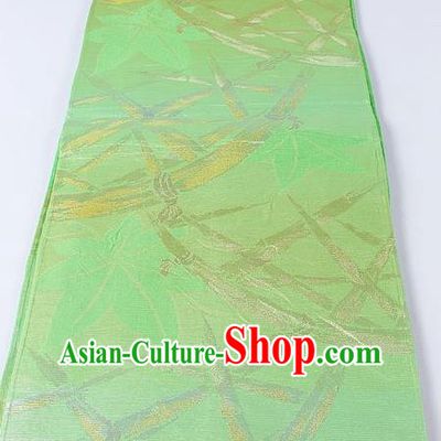 Japanese Kimono Accessories Classical Maple Leaf Pattern Green Belt Asian Japan Traditional Ceremony Yukata Waistband for Women