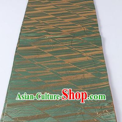 Japanese Kimono Accessories Classical Pattern Green Belt Asian Japan Traditional Ceremony Yukata Waistband for Women