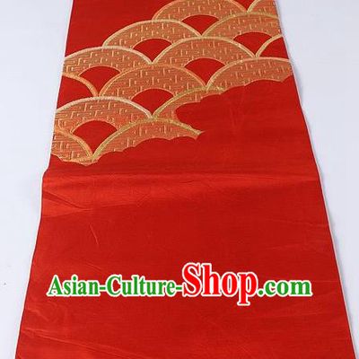 Japanese Kimono Accessories Classical Pattern Red Belt Asian Japan Traditional Ceremony Yukata Waistband for Women