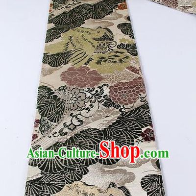 Japanese Kimono Accessories Classical Eagle Peony Pattern Belt Asian Japan Traditional Ceremony Yukata Waistband for Women