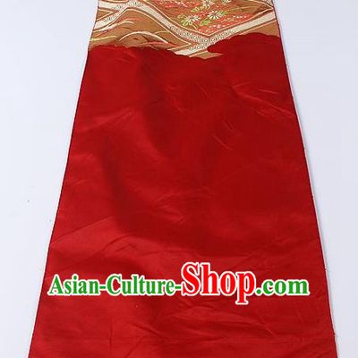Japanese Kimono Accessories Classical Daisy Pattern Red Belt Asian Japan Traditional Ceremony Yukata Waistband for Women