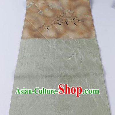 Japanese Kimono Accessories Classical Pine Pattern Light Green Belt Asian Japan Traditional Ceremony Yukata Waistband for Women