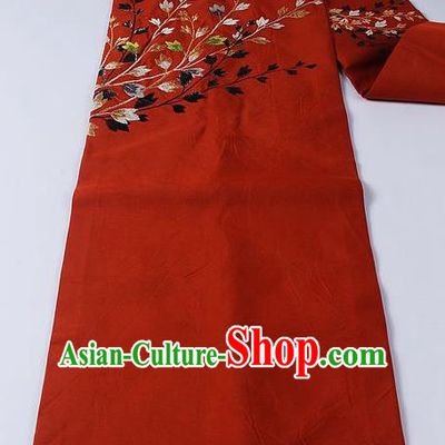 Japanese Kimono Accessories Classical Branch Pattern Red Belt Asian Japan Traditional Ceremony Yukata Waistband for Women