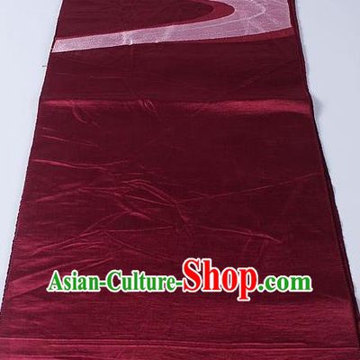 Japanese Traditional Yukata Accessories Classical Flow Pattern Wine Red Brocade Belt Asian Japan Kimono Waistband for Women