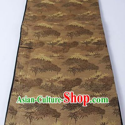 Japanese Traditional Yukata Accessories Classical Maple Pattern Brown Brocade Belt Asian Japan Kimono Waistband for Women