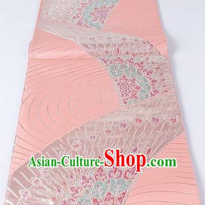 Japanese Kimono Accessories Classical Pattern Pink Belt Asian Japan Traditional Ceremony Yukata Waistband for Women
