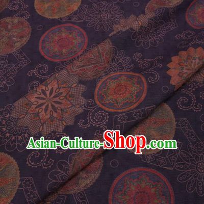 Traditional Chinese Classical Pattern Design Purple Gambiered Guangdong Gauze Asian Brocade Silk Fabric