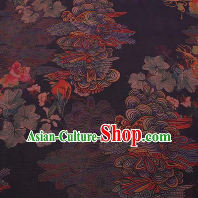 Traditional Chinese Classical Pattern Design Purple Gambiered Guangdong Gauze Asian Brocade Silk Fabric