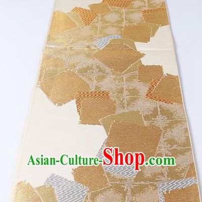 Japanese Kimono Accessories Classical Pattern Khaki Belt Asian Japan Traditional Ceremony Yukata Waistband for Women