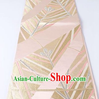 Japanese Kimono Accessories Classical Pattern Pink Belt Asian Japan Traditional Ceremony Yukata Waistband for Women