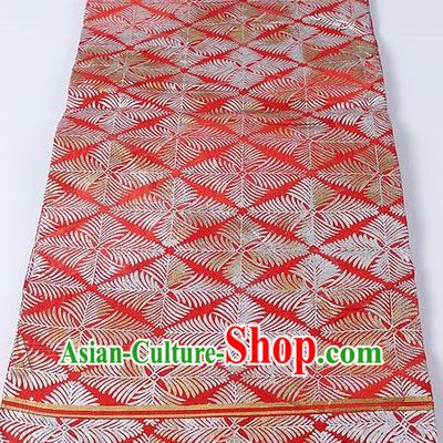 Japanese Kimono Accessories Classical Leaf Pattern Red Belt Asian Japan Traditional Ceremony Yukata Waistband for Women